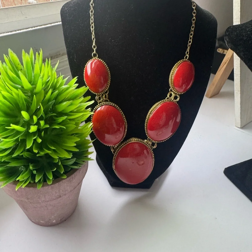 CABLE RUBY BRIDAL NECKLACE